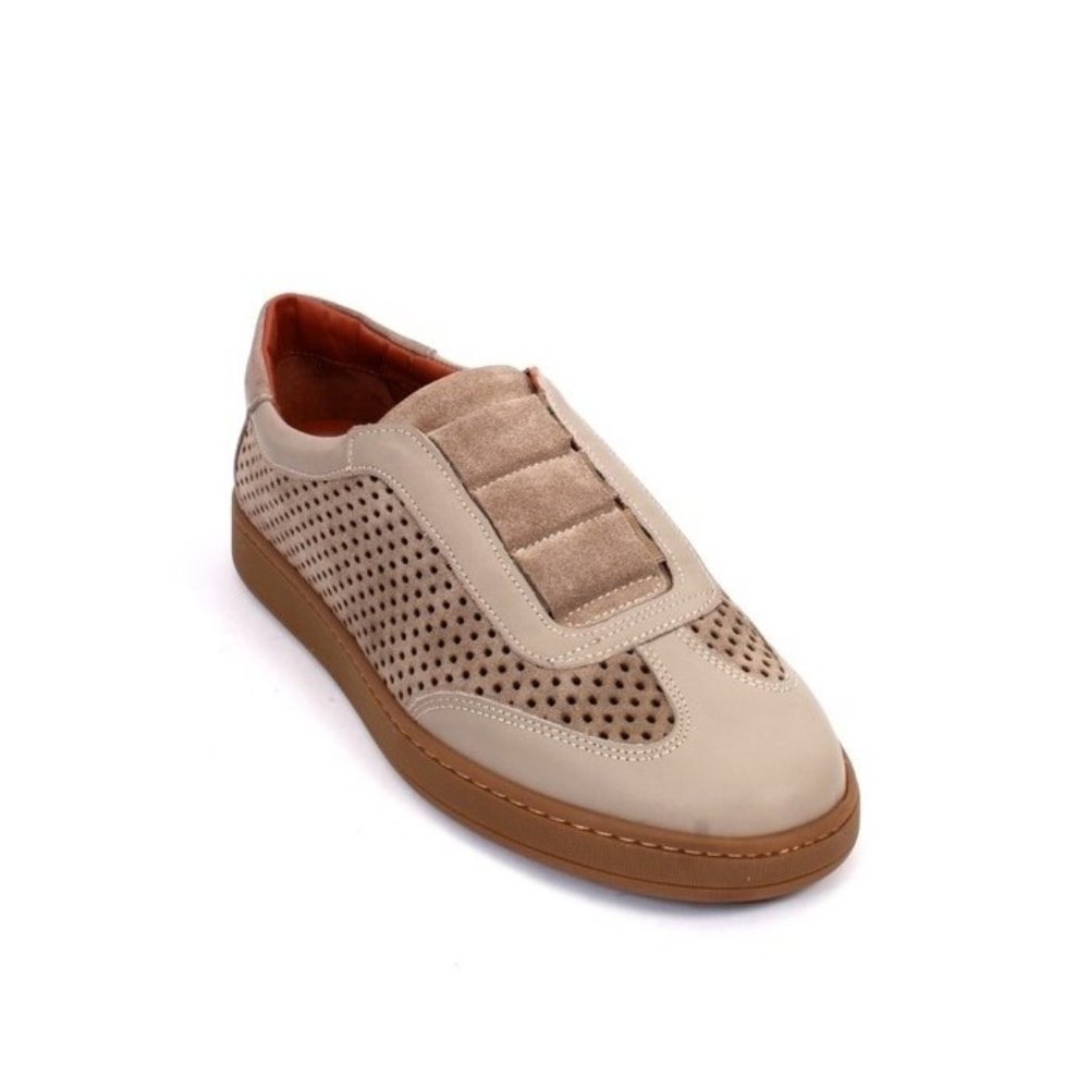 Roberto Serpentini 57130a Brown Leather Streetch Sneakers Shoes